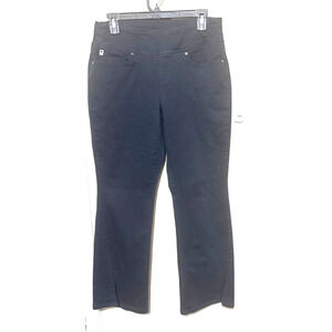 Belle Kim Gravel Black jeans Kick Flare 10 Petite Pull On Pants career